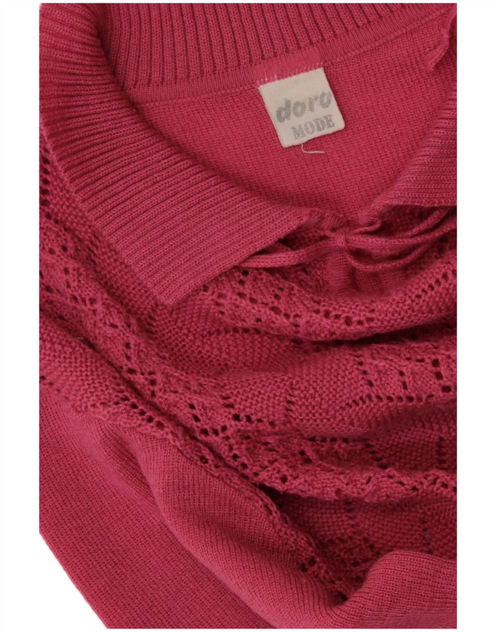 Γυναικείο πουλόβερ Vintage Crop Polo Neck Jumper UK 16 Large Pink