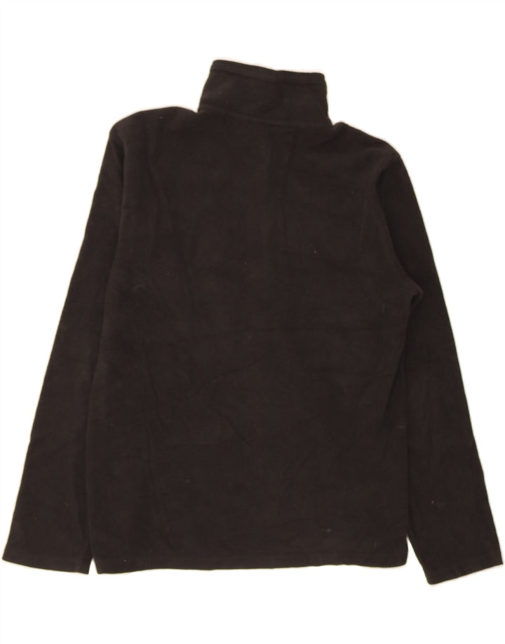 EDDIE BAUER Mens Zip Neck Fleece Jumper Small Black Polyester Vintage Eddie Bauer and Second-Hand Eddie Bauer from Messina Hembry 