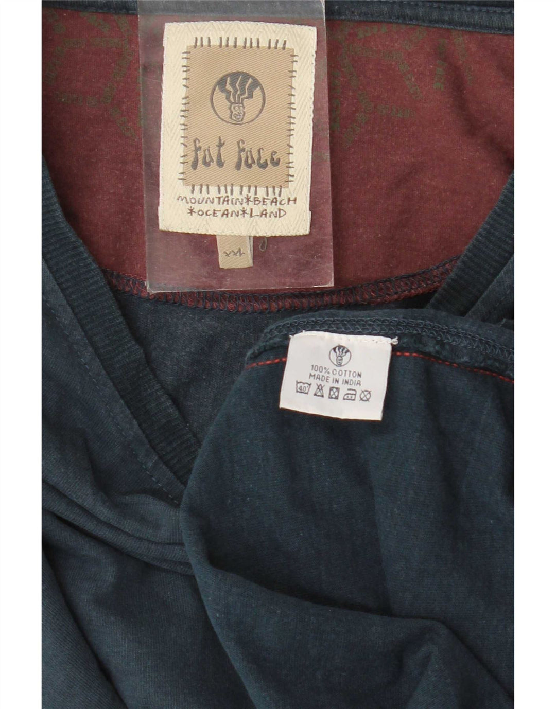 Fat Face Ανδρικό γραφικό τοπ μακρυμάνικο 2XL Navy Blue βαμβακερό