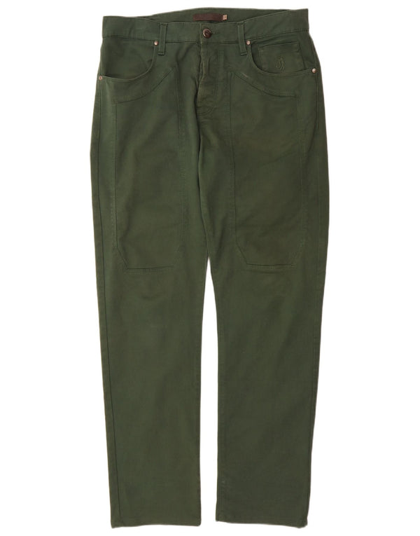 Ανδρικό ίσιο casual παντελόνι Jeckerson W33 L32 Πράσινο βαμβακερό