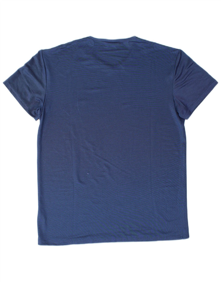 FILA Γυναικείο T-Shirt Top UK 14 Large Blue Polyester