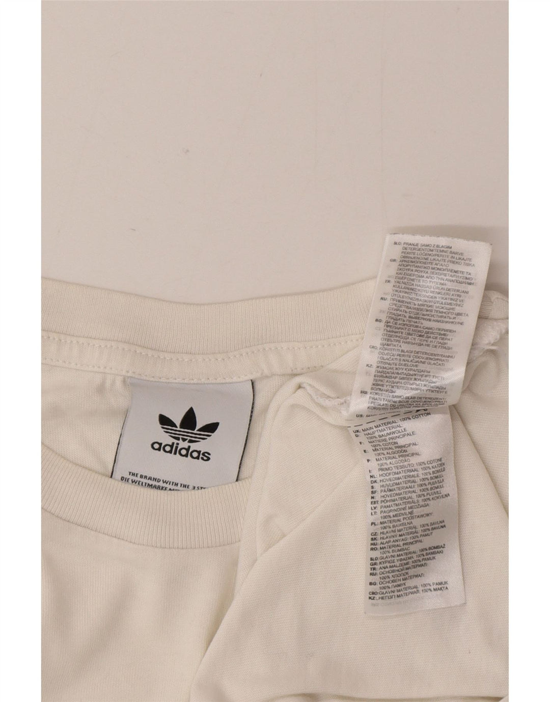 Ανδρικό γραφικό T-Shirt Adidas Top από μεσαίο λευκό βαμβακερό