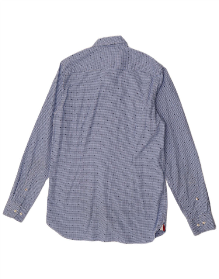 Ανδρικό πουκάμισο Tommy Hilfiger Slim Fit Medium Blue Houndstooth βαμβακερό