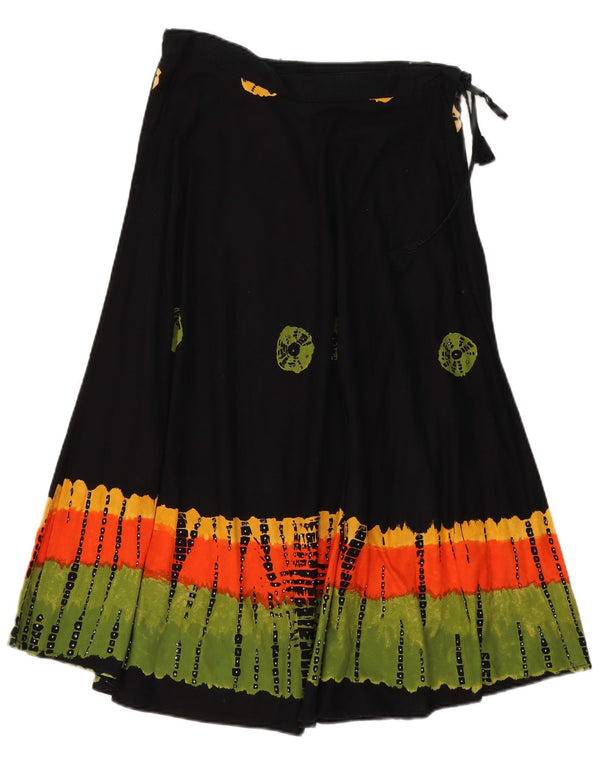 Vintage γυναικεία ψηλόμεση A-Line φούστα One Size W32 Μαύρη γραβάτα βαμβακερή