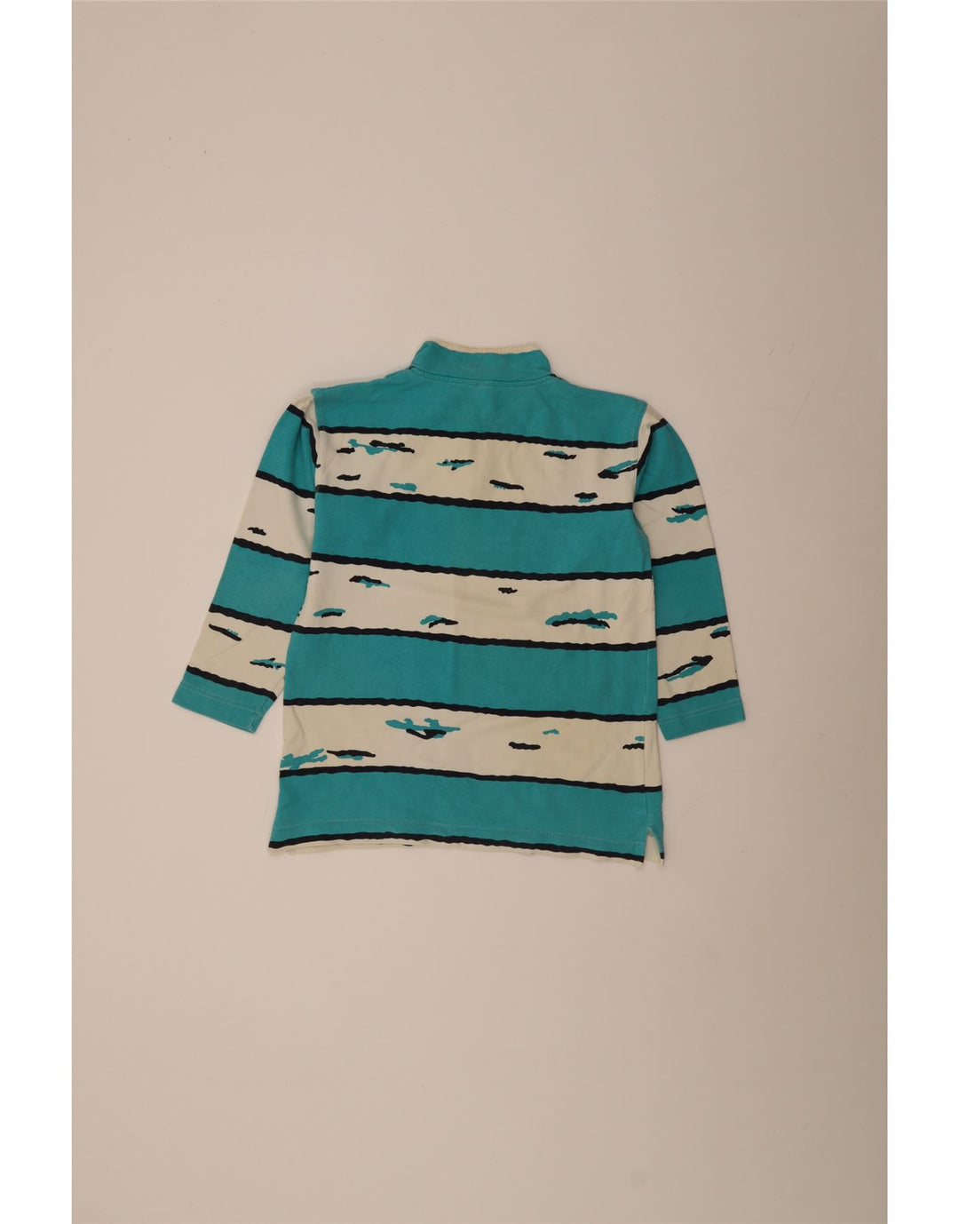 Vintage γυναικείο γραφικό φούτερ Jumper UK 10/12 Μικρό μπλε ριγέ ρετρό