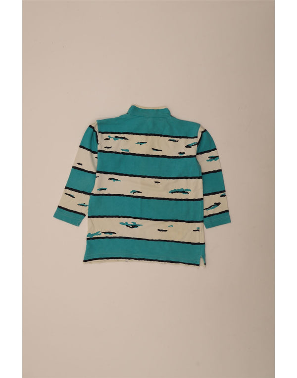 Vintage γυναικείο γραφικό φούτερ Jumper UK 10/12 Μικρό μπλε ριγέ ρετρό