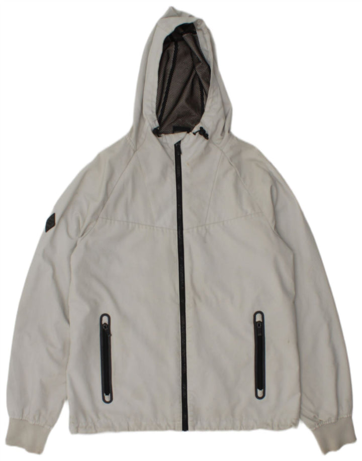 Superdry Ανδρικό μπουφάν βροχής με κουκούλα UK 36 Small Grey