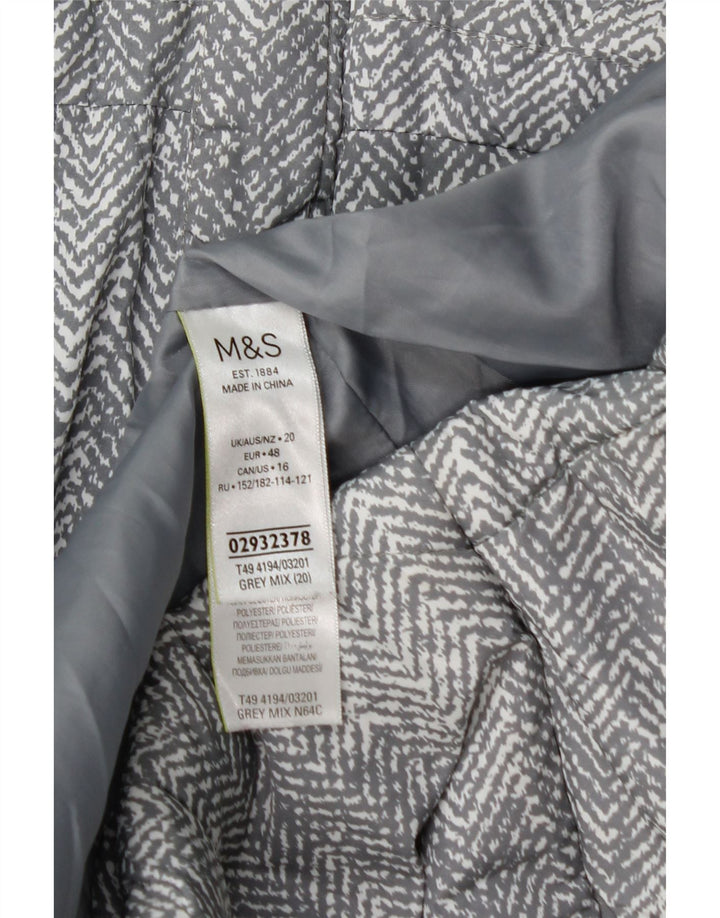 Marks & Spencer Γυναικείο μπουφάν με επένδυση UK 20 2XL Γκρι πολυεστέρας ψαροκόκαλου