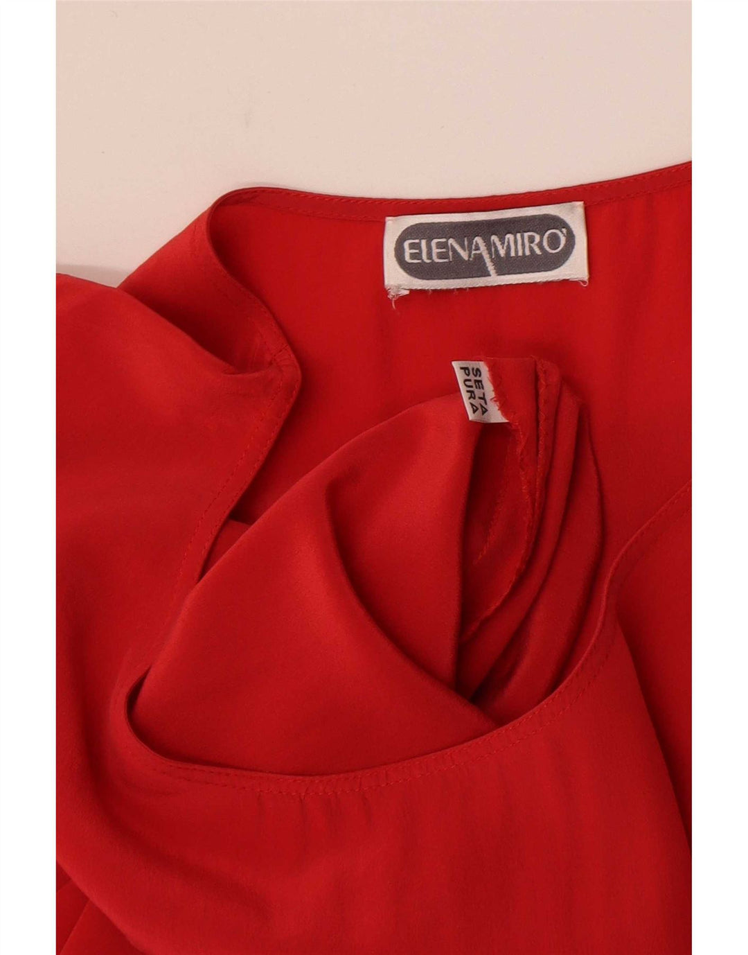ELENA MIRO Γυναικεία Αμάνικη Μπλούζα Τοπ UK 16 Large Red Silk