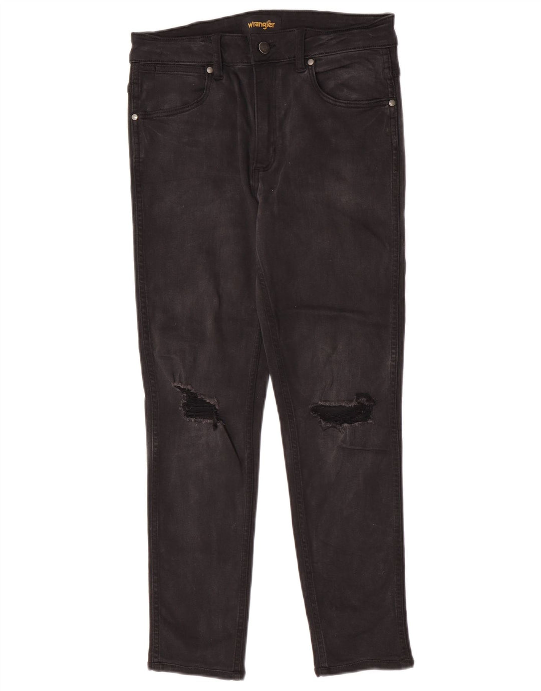 Wrangler Womens Distressed Slim Jeans W30 L26 Μαύρο βαμβακερό