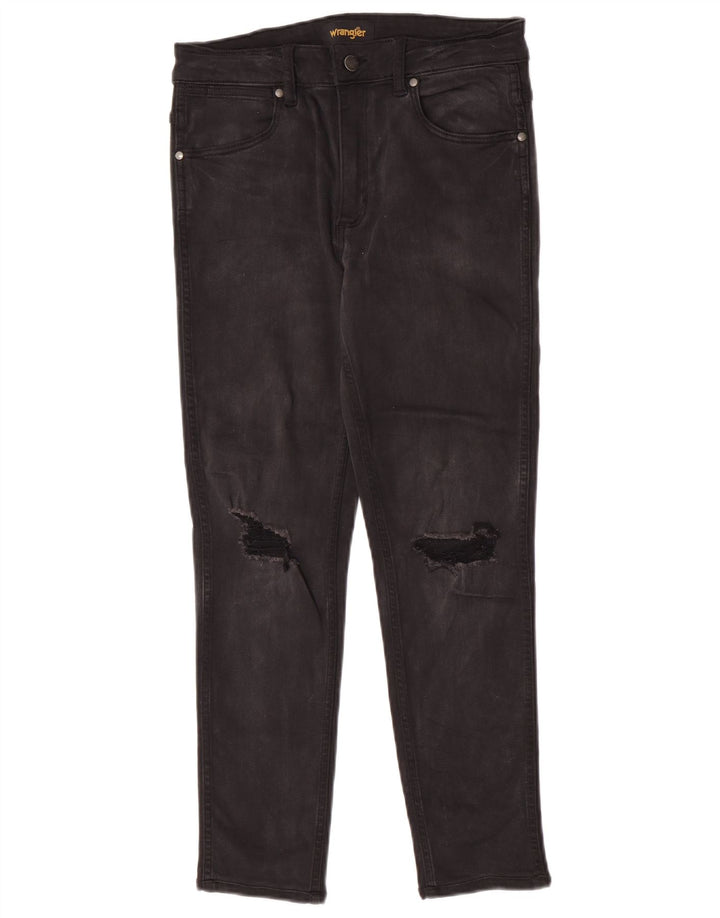 Wrangler Womens Distressed Slim Jeans W30 L26 Μαύρο βαμβακερό
