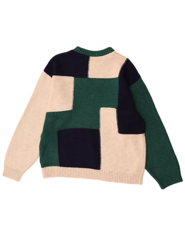 Ανδρικό πουλόβερ Zara Boat Neck Jumper XL Πράσινο Colourblock Ακρυλικό