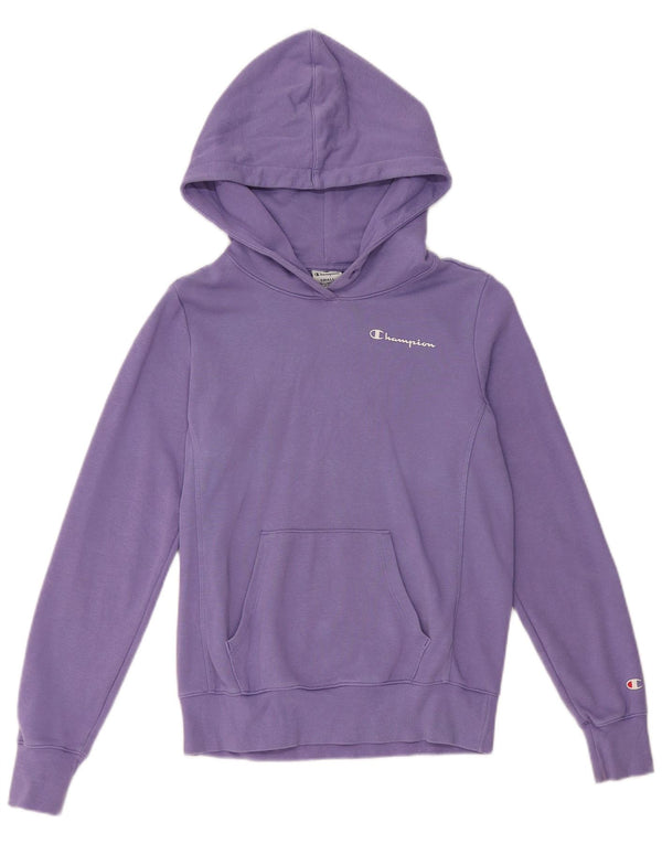 Champion Womens Hoodie Jumper UK 10 Small Purple Cotton