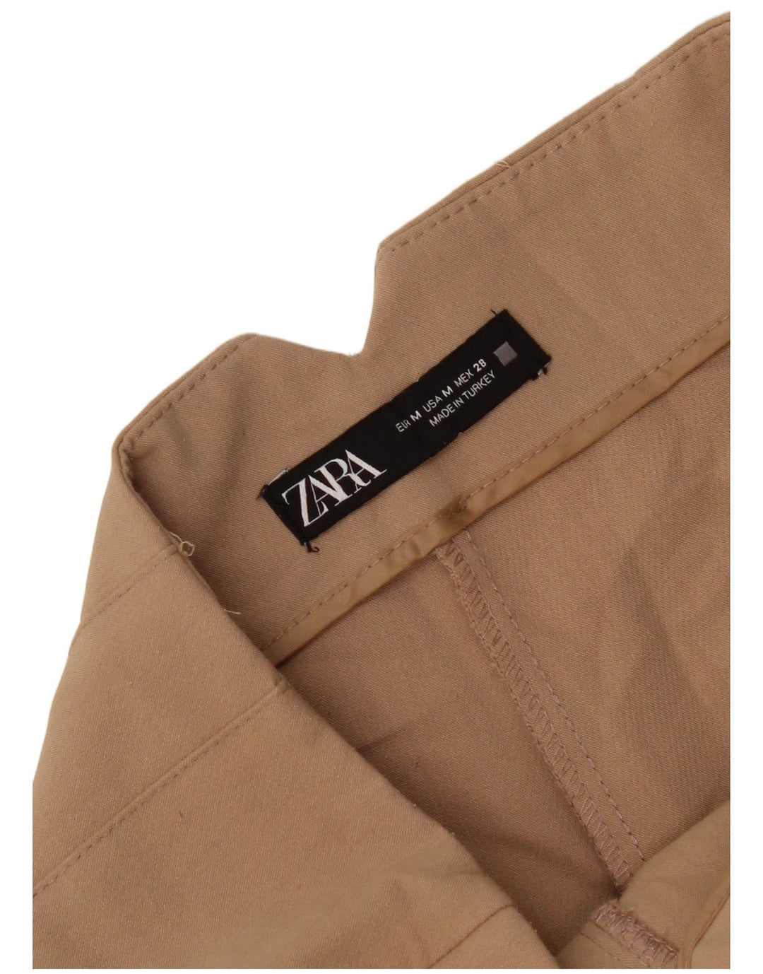 Zara Γυναικείο κοστούμι κωνικό παντελόνι Medium W28 L26 Beige