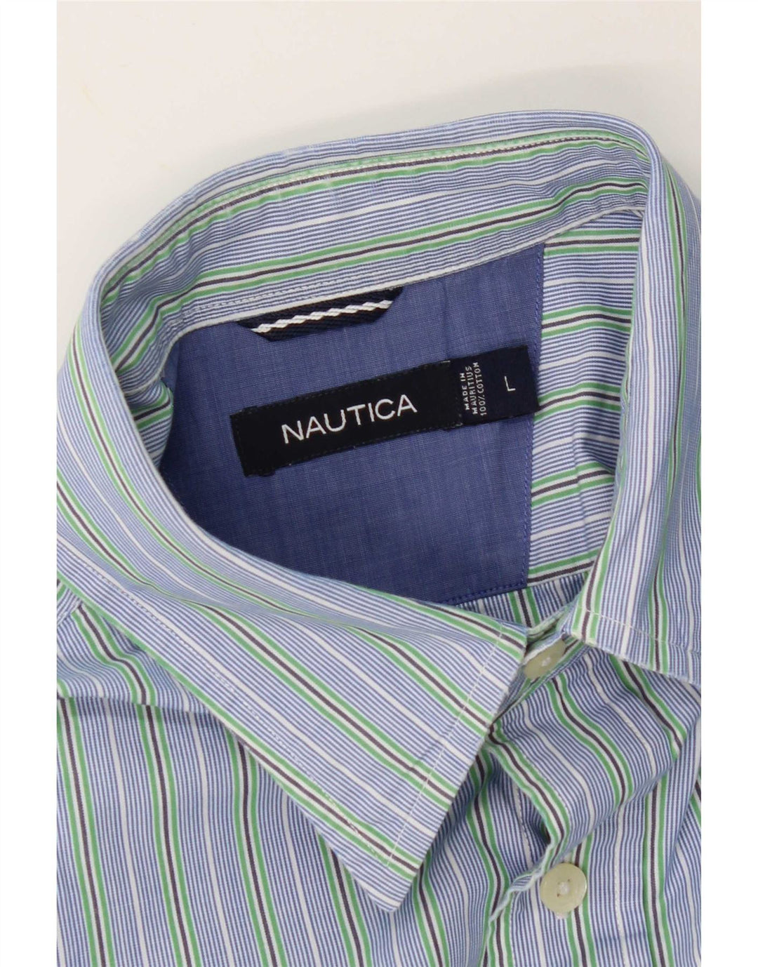 Ανδρικό πουκάμισο Nautica Μεγάλο μπλε ριγέ βαμβακερό