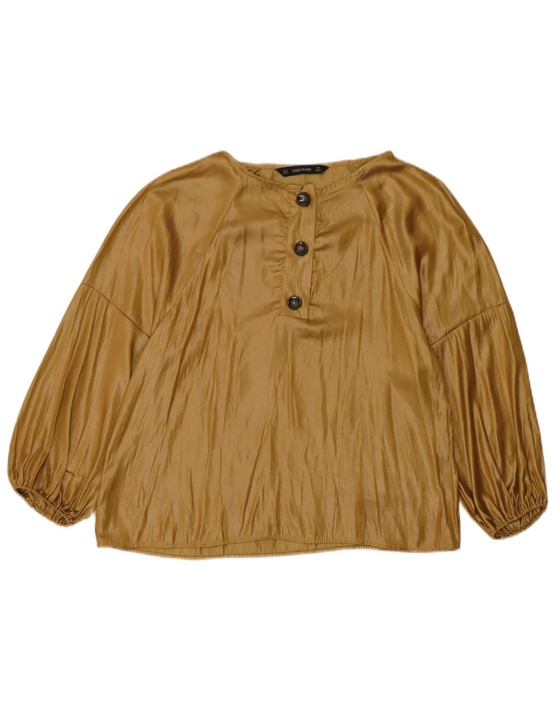 Zara Γυναικεία μπλούζα 3/4 μανίκια τοπ UK 12 Medium Beige