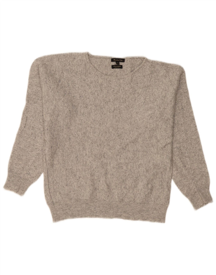 Massimo Dutti Γυναικείο πουλόβερ με λαιμόκαυστο UK 16 μεγάλο γκρι μαλλί