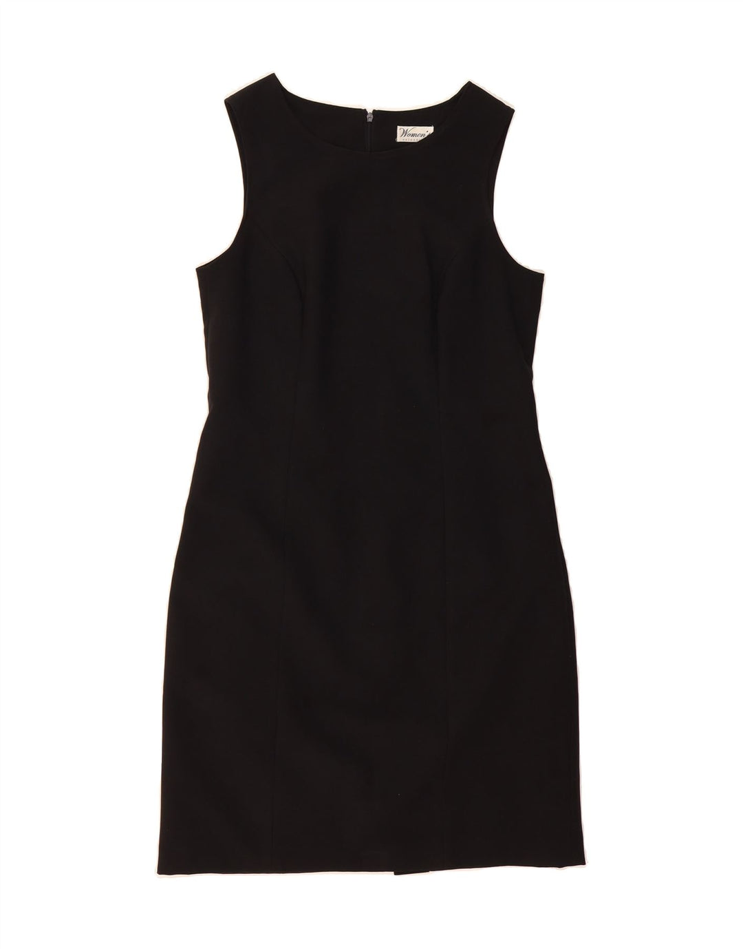 VINTAGE Womens Sleeveless Sheath Dress UK 14 Medium Black Polyester Vintage Vintage and Second-Hand Vintage from Messina Hembry 