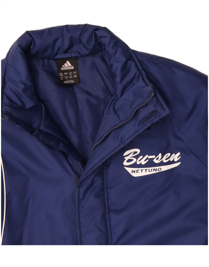 Ανδρικό τζάκετ αντιανεμικό γραφικό Adidas UK 38/40 Medium Blue Polyester