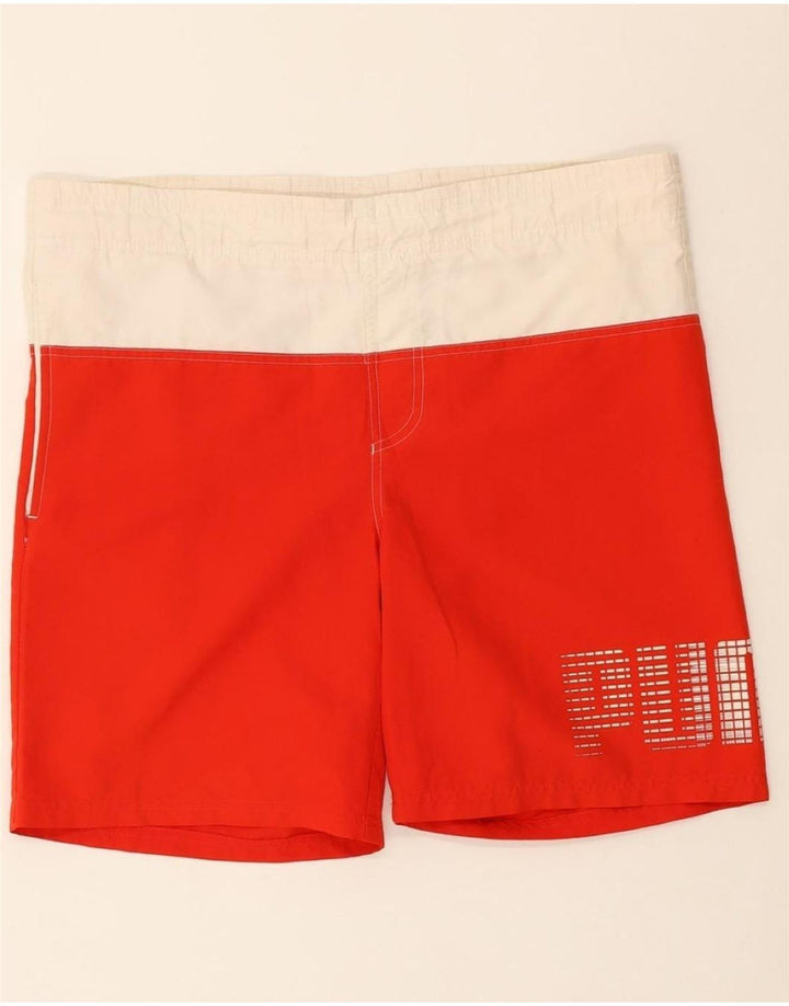PUMA Mens Graphic Sport Shorts Small  Red Colourblock Polyester Vintage Puma and Second-Hand Puma from Messina Hembry 