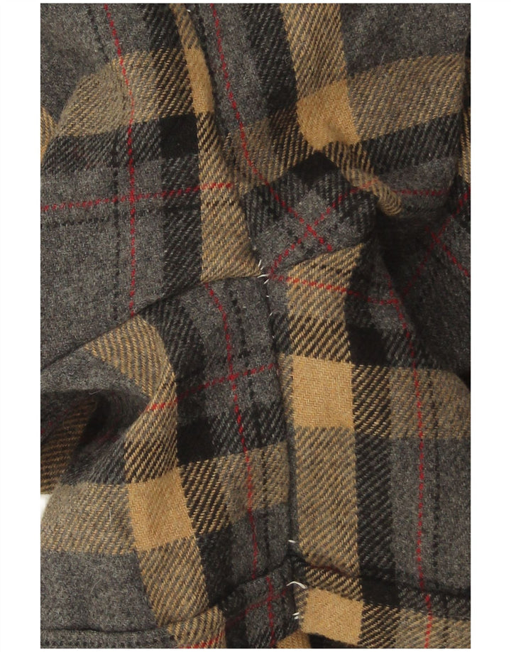 VINTAGE Γυναικείο φαρδύ σορτς Chino IT 42 Medium W28 Γκρι καρό