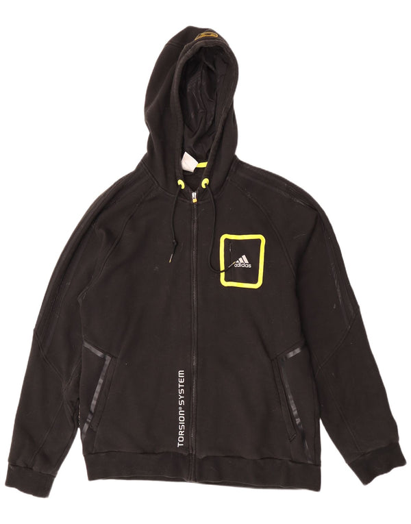 Ανδρικό πουλόβερ με κουκούλα με φερμουάρ Adidas XL μαύρο βαμβακερό