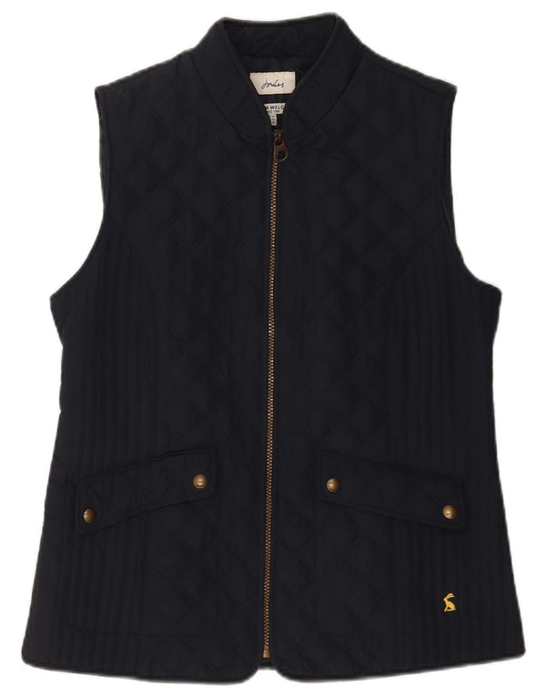 Joules Womens Quilted Gilet UK 14 Large Navy Blue Polyester
