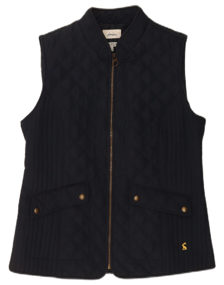 Joules Womens Quilted Gilet UK 14 Large Navy Blue Polyester