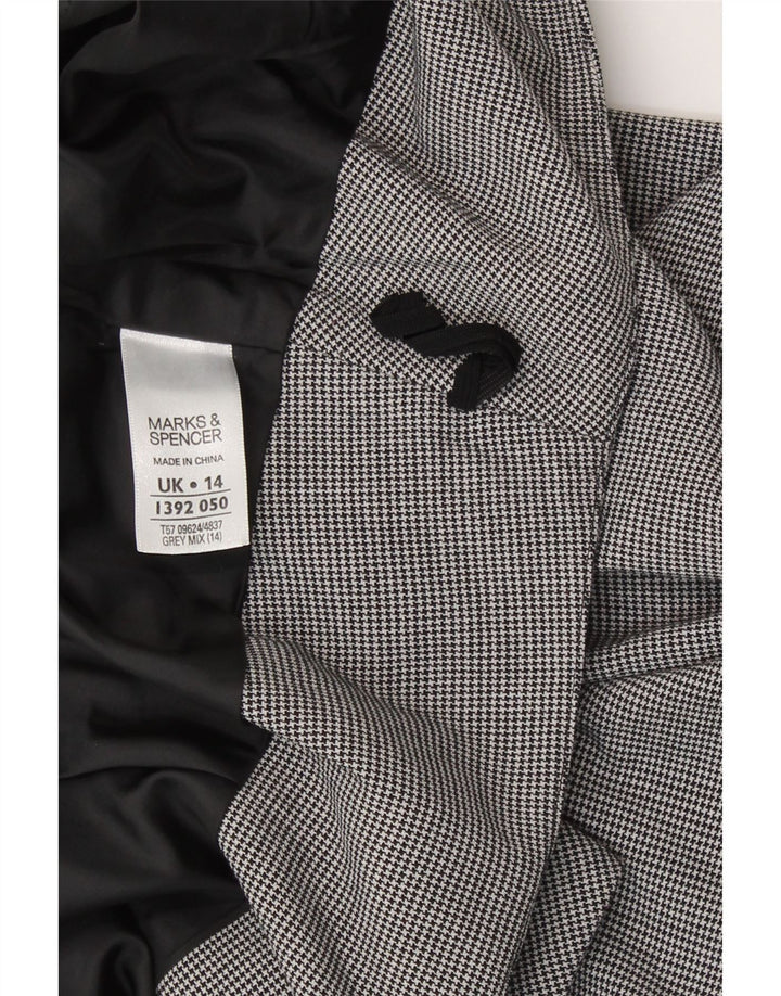 Marks & Spencer Γυναικεία Pencil Φούστα UK 14 Large W32 Grey Houndstooth