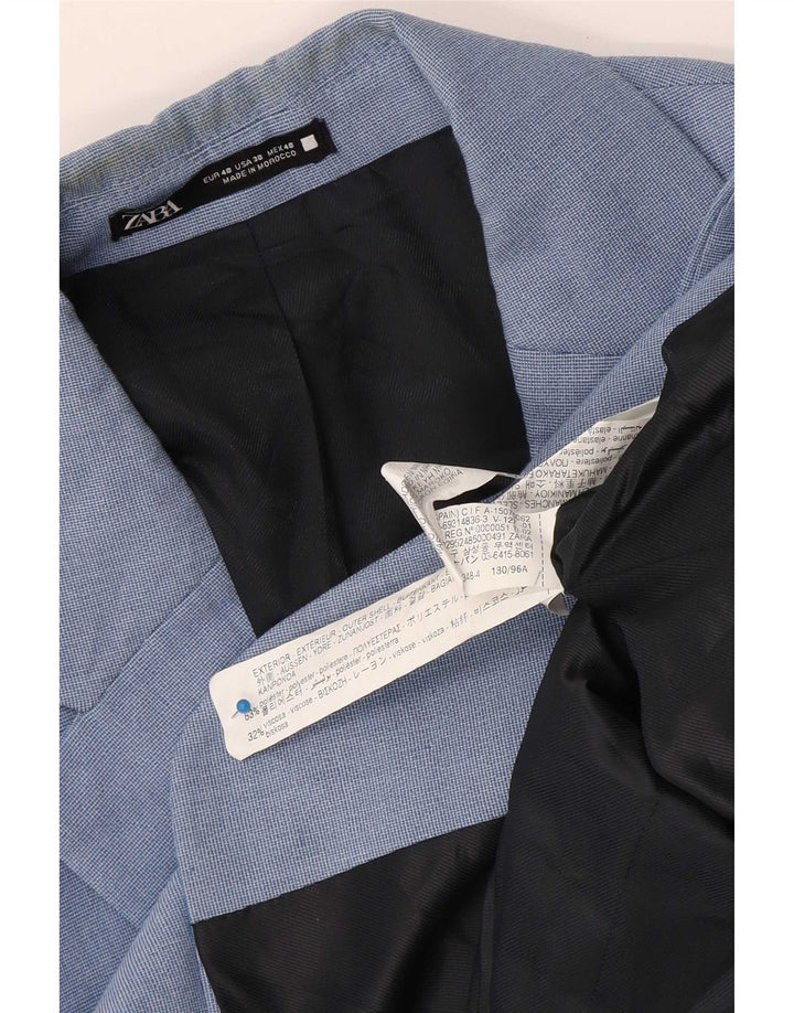 Zara Ανδρικό σακάκι μπλέιζερ με 2 κουμπιά EU 48 Medium Blue Polyester