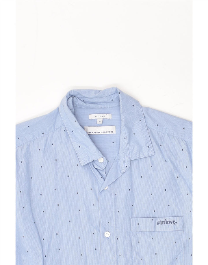 JULES Mens Regular Shirt Medium Blue Spotted Cotton | Vintage Jules | Thrift | Second-Hand Jules | Used Clothing | Messina Hembry 