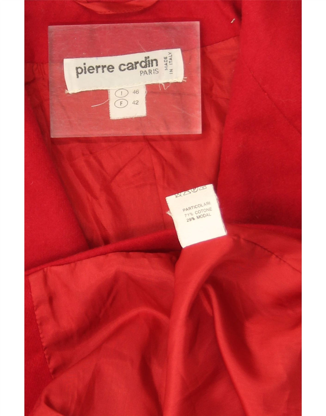 Pierre Cardin Γυναικείο Μπουφάν Blazer με 2 Κουμπιά IT 46 Μεγάλο Κόκκινο Βαμβακερό