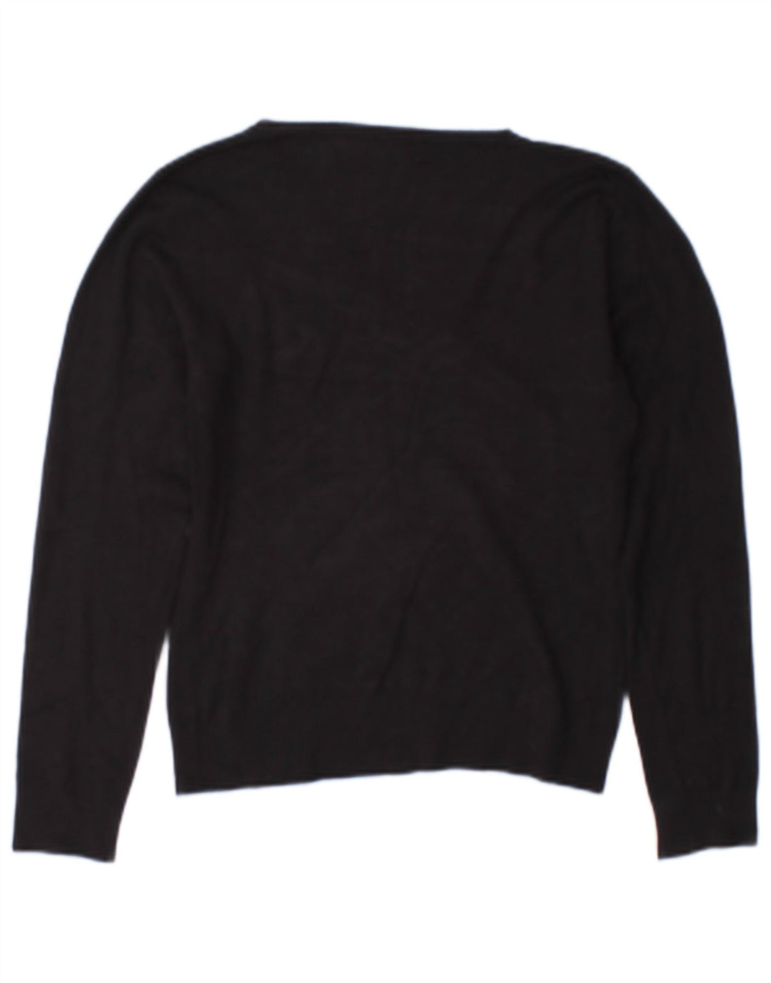 Zara Γυναικείο πουλόβερ με V λαιμόκοψη UK 12 Medium Black Rayon
