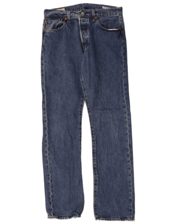 Levi's Mens 501 Straight Jeans W32 L34 Μπλε Βαμβακερό