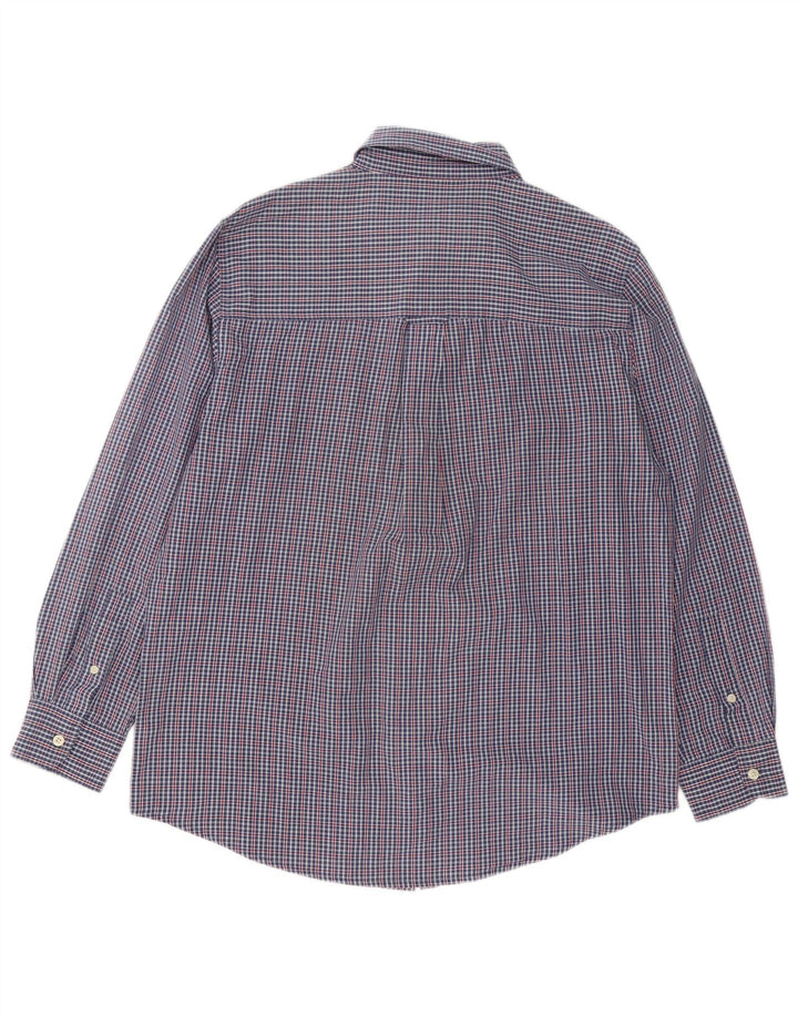 Ανδρικό πουκάμισο Chaps, μεσαίο μπλε βαμβακερό Gingham