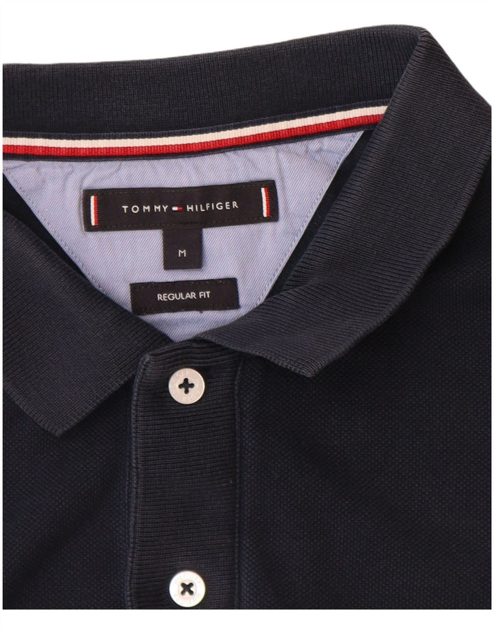 Tommy Hilfiger Ανδρικό πουκάμισο Polo με κανονική εφαρμογή, μεσαίο μπλε ναυτικό