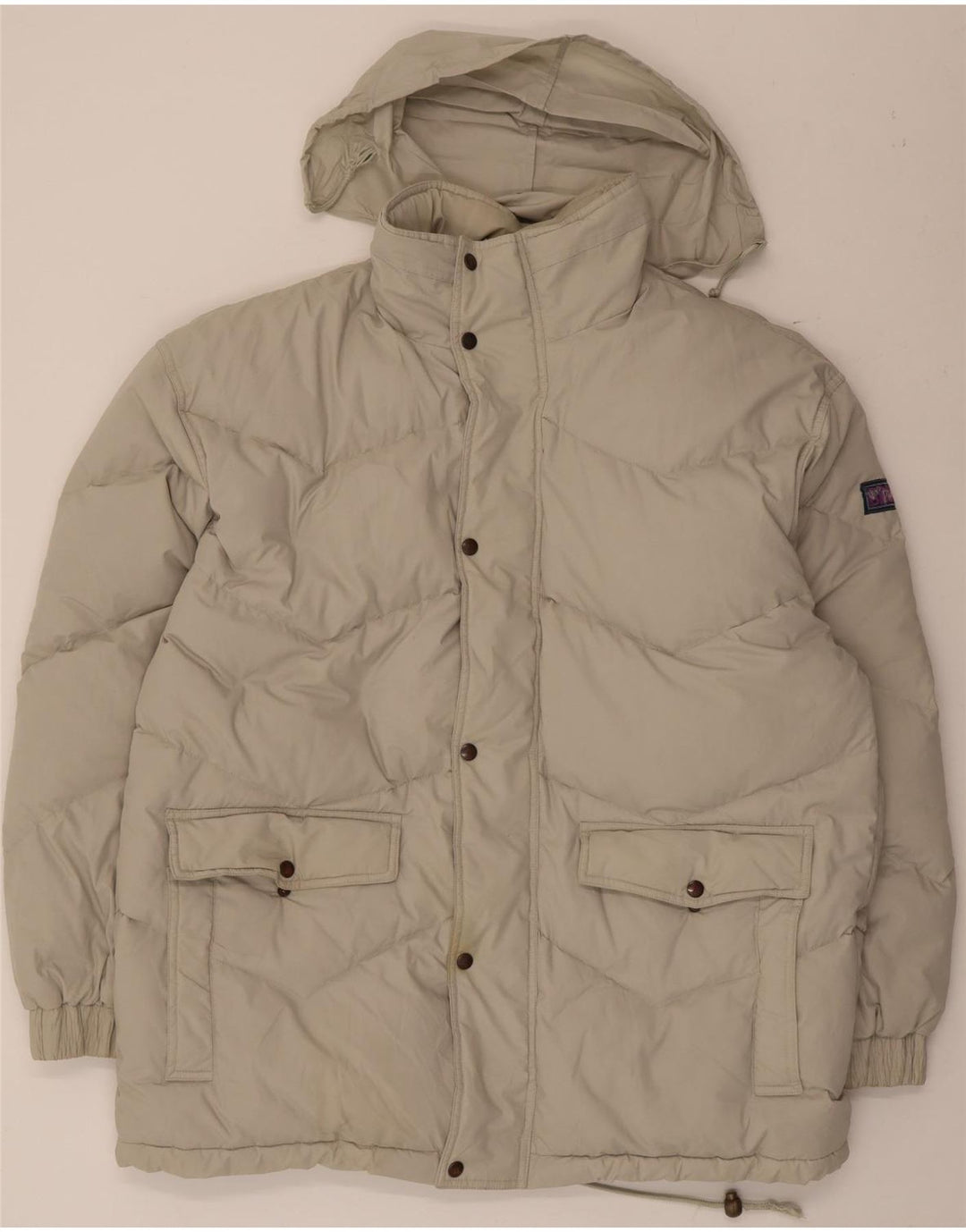 Vintage Ανδρικό μπουφάν με κουκούλα UK 42 XL Beige Polyester