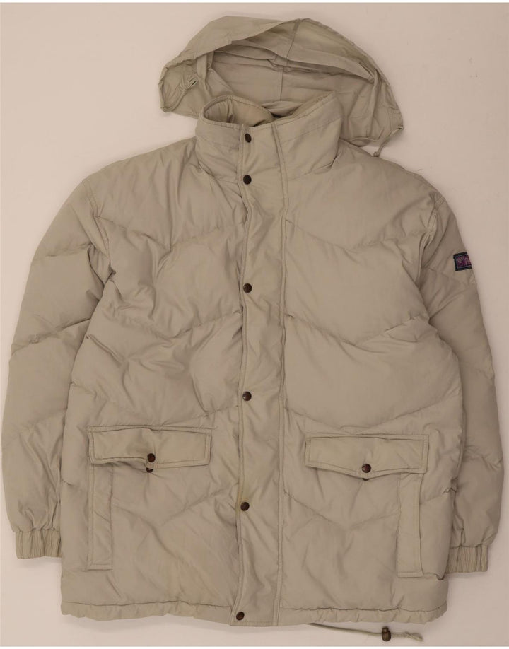 Vintage Ανδρικό μπουφάν με κουκούλα UK 42 XL Beige Polyester