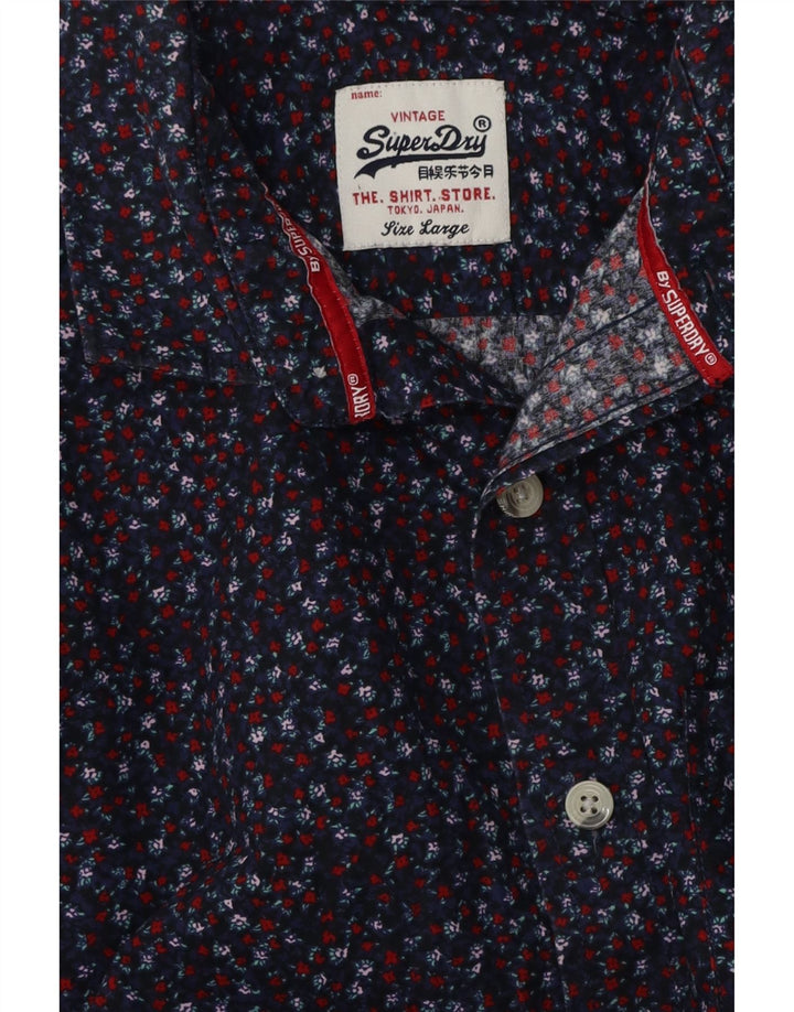 Ανδρικό πουκάμισο SUPERDRY Μεγάλο Navy Blue Floral