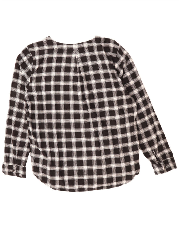 Eddie Bauer Γυναικείο πουλόβερ πουκάμισο UK 14 μεσαίο μαύρο βαμβακερό