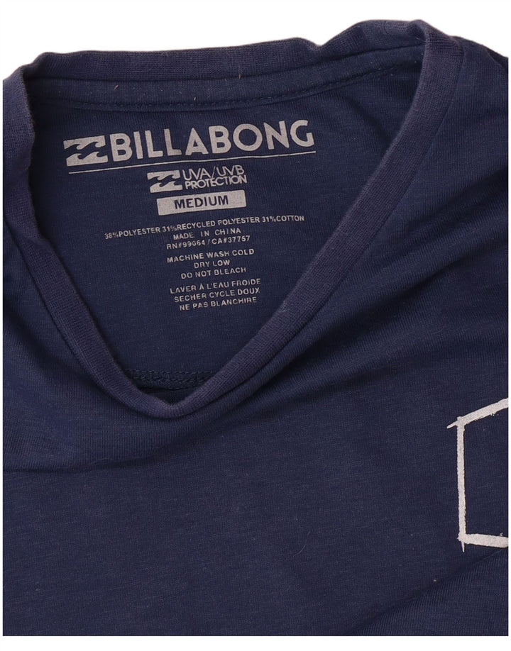 BILLABONG Γυναικείο γραφικό T-shirt Top UK 14 Medium Navy Blue Polyester