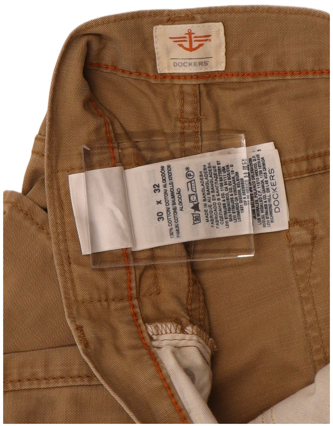DOCKERS Ανδρικό ίσιο casual παντελόνι W30 L27 Μπεζ βαμβακερό