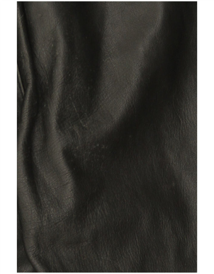 Γυναικεία αμάνικη δερμάτινη φόρμα VINTAGE UK 12 Medium Black Leather