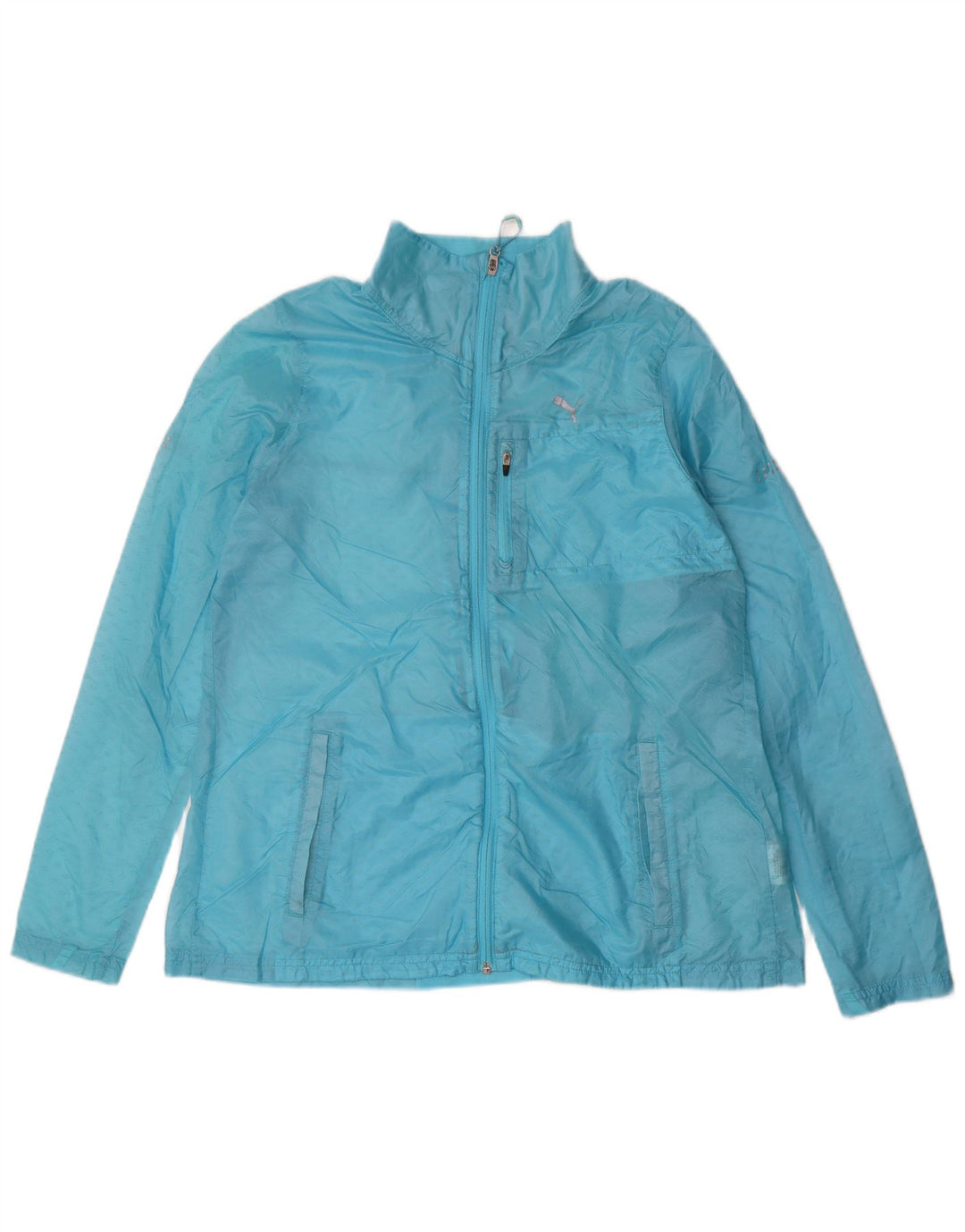 PUMA Γυναικείο μπουφάν βροχής UK 12 Medium Blue Nylon