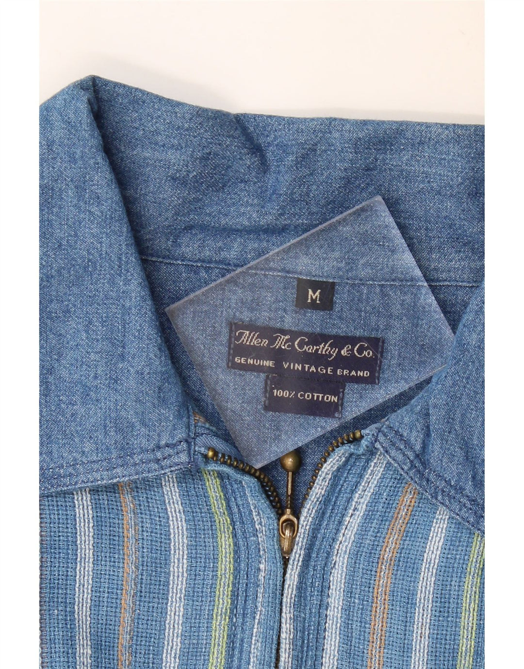 Ανδρικό πουλόβερ με κοντό μανίκι VINTAGE με ριγέ μεσαίο μπλε ριγέ