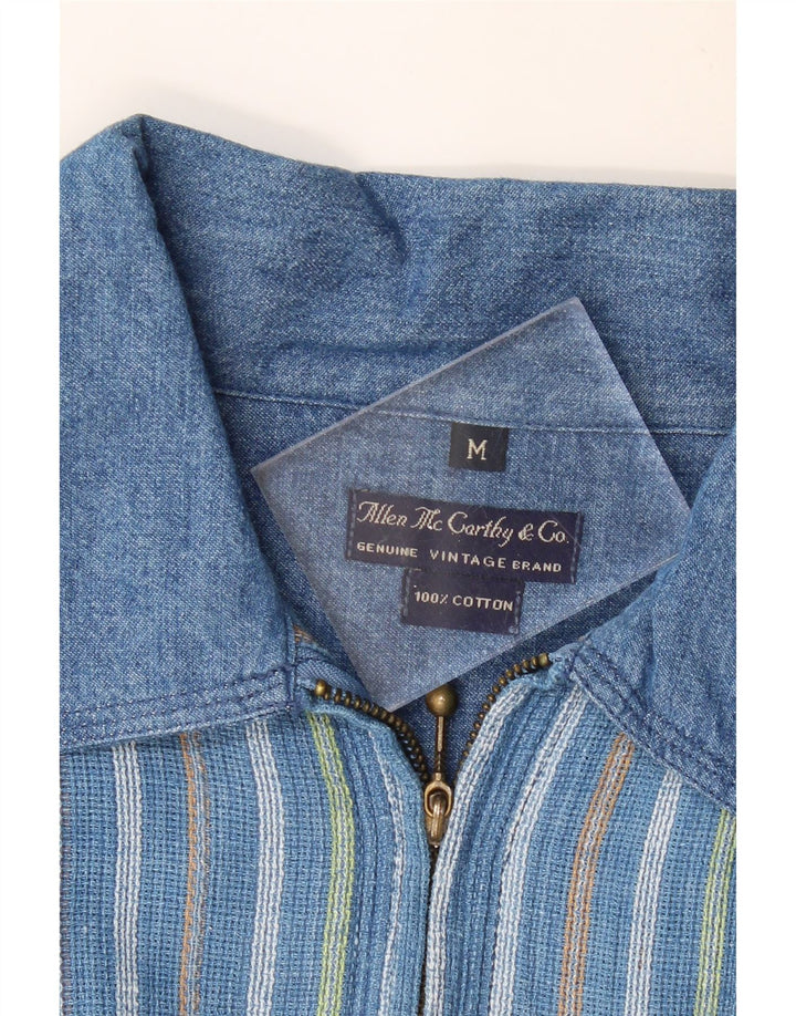 Ανδρικό πουλόβερ με κοντό μανίκι VINTAGE με ριγέ μεσαίο μπλε ριγέ