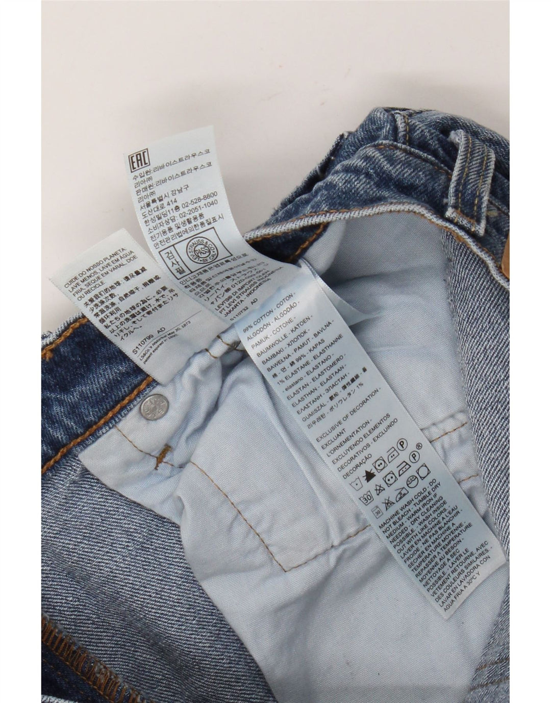 Levi's Mens 501 Straight Jeans W29 L32 Μπλε βαμβακερό