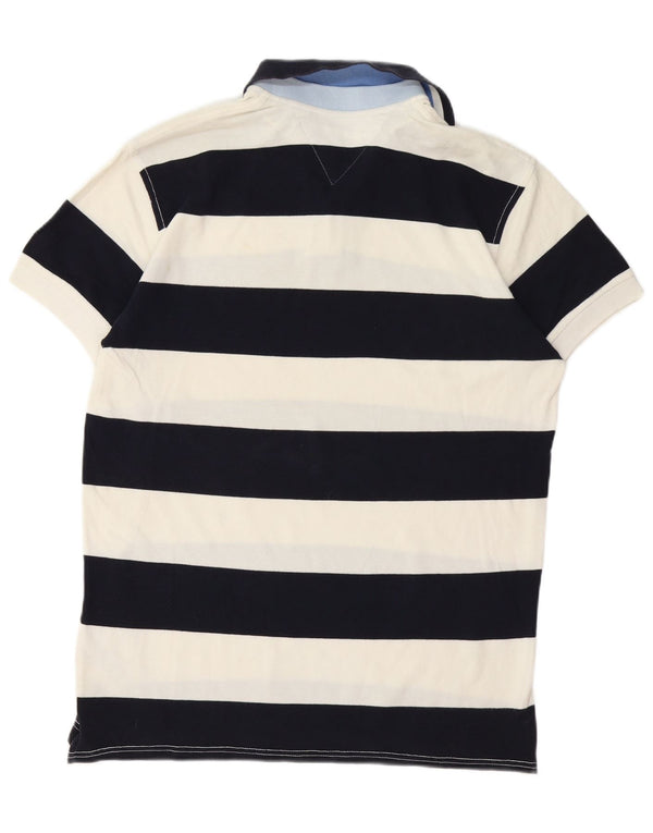 Ανδρικό μπλουζάκι πόλο Tommy Hilfiger, Βαμβακερό, μεσαίο, μπλε ναυτικό, ριγέ