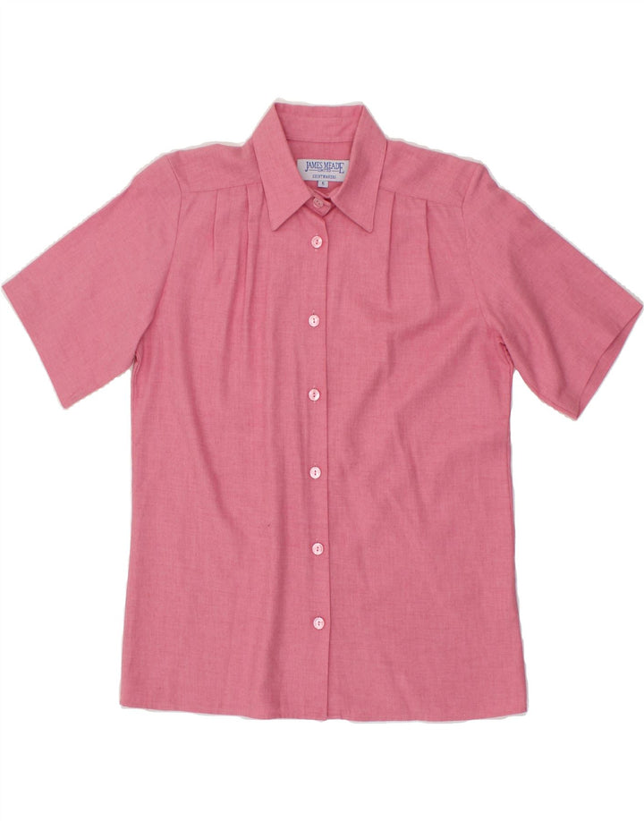 VINTAGE Womens Short Sleeve Shirt US 8 Medium Pink Cotton Vintage Vintage and Second-Hand Vintage from Messina Hembry 