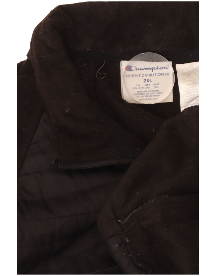 Champion Ανδρικό Fleece Jacket UK 44 2XL Μαύρο Πολυεστέρας